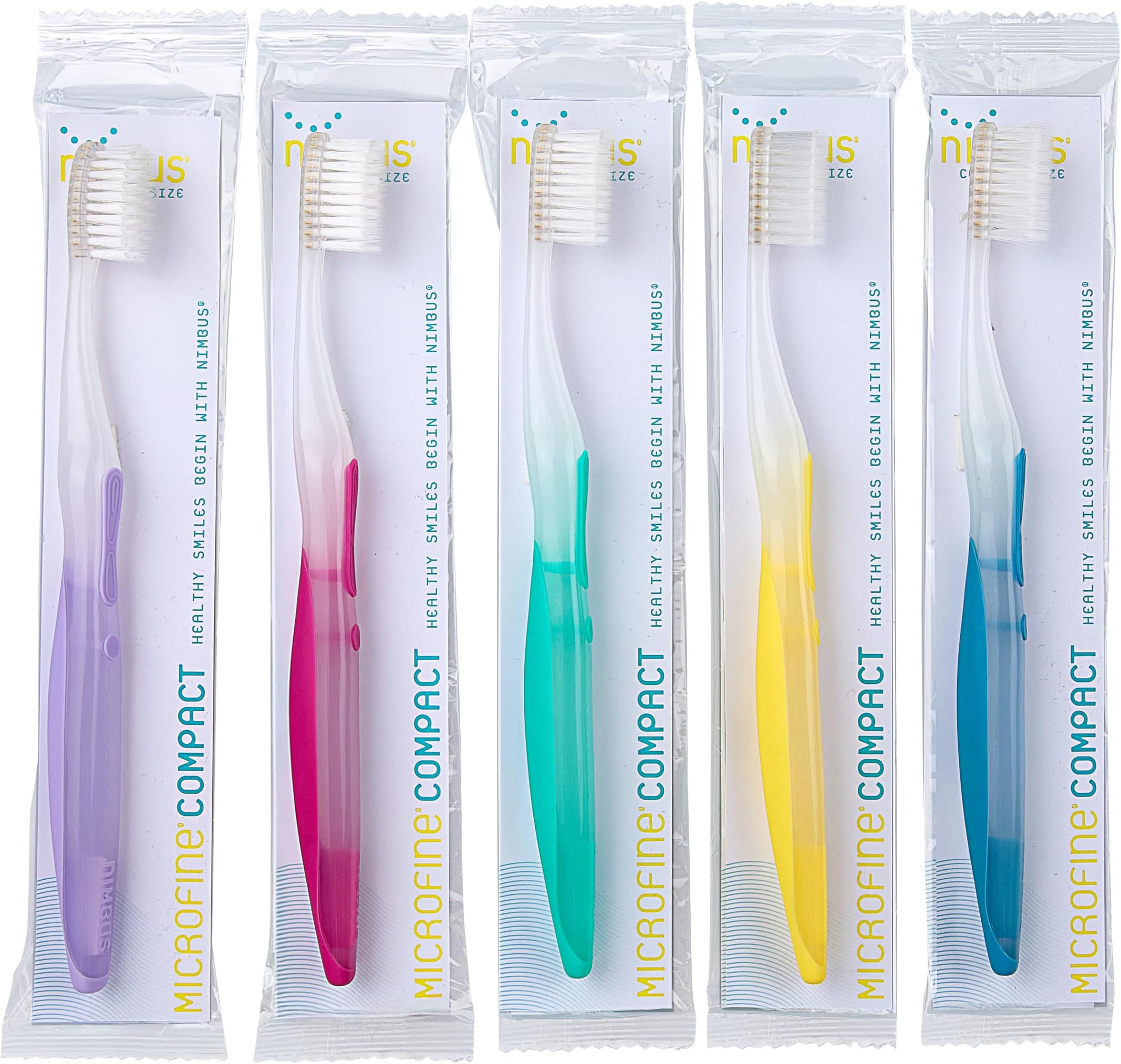 Extra Soft Toothbrushes (Compact Size Head) Periodontist Design Tapered Bristles for Sensitive Teeth and Receding Gums, Individually Wrapped Plaque Remover Toothbrush (5 Pack, Colors May Vary)