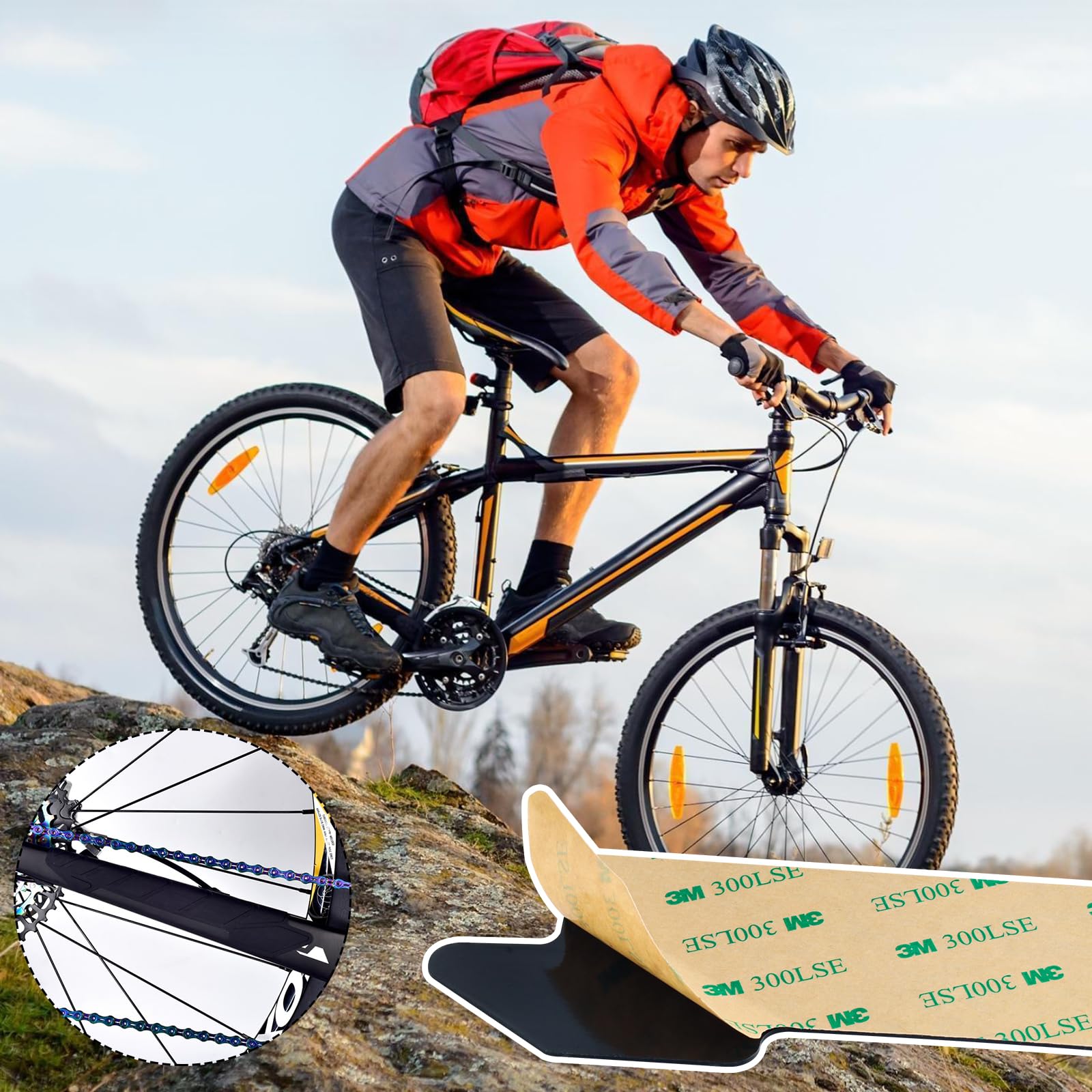 OTOTEC 2 protezioni per telaio della bicicletta, in silicone, per tutti i tipi di bici, BMX, bici da strada, mountain bike, colore nero
