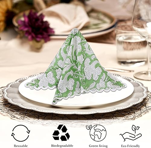 Miniatura 5 de Ridhi Servilletas de tela 100% algodón puro para cena de boda, para Halloween, Acción de Gracias, vacaciones, uso diario, boda (6-9 x 9 pulgadas,