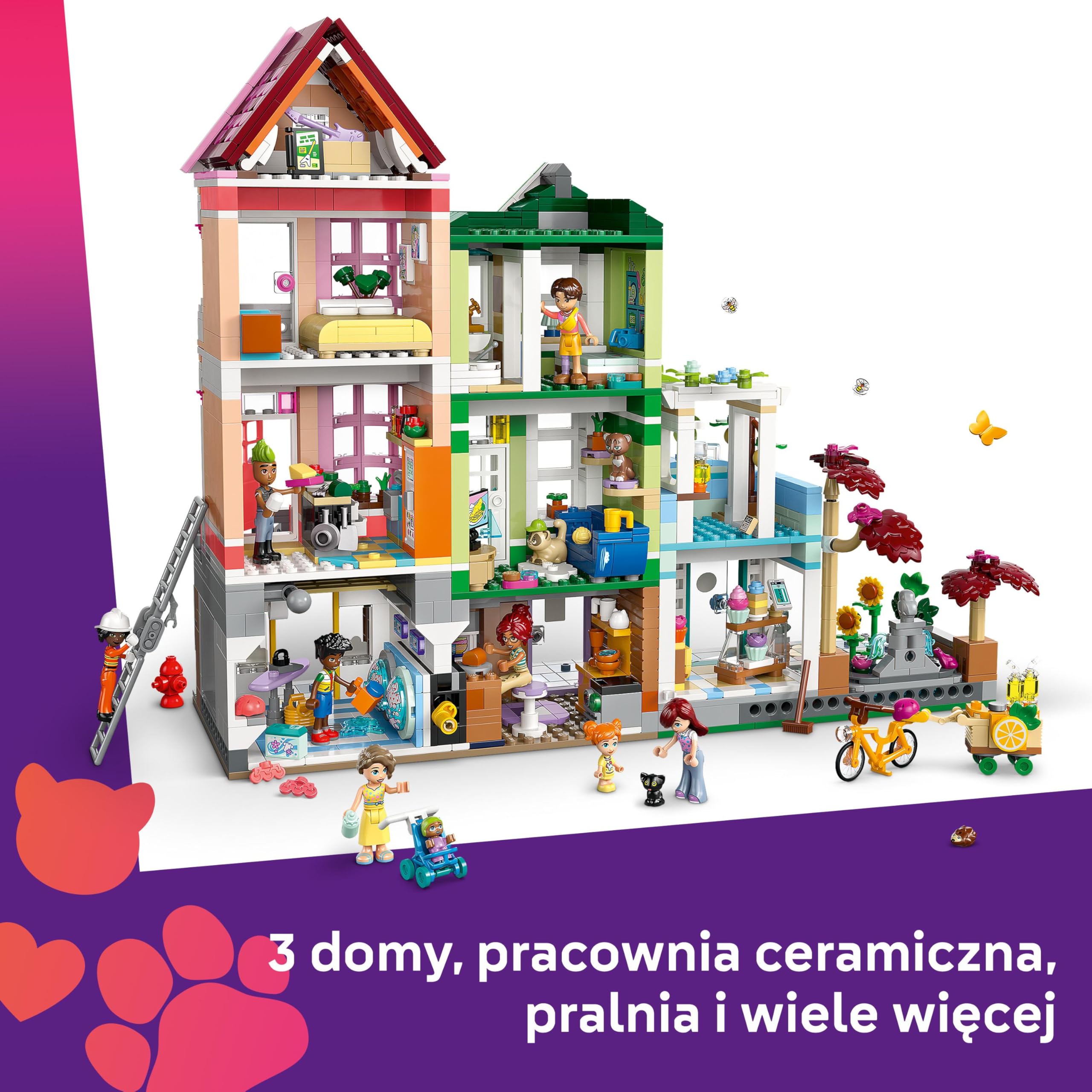 LEGO Friends Mieszkania i sklepy w mieście Heartlake 42670 | Miejska scenka, rozbudowany zestaw kreatywny, prezent dla nastolatka 12+, 2040 elementów