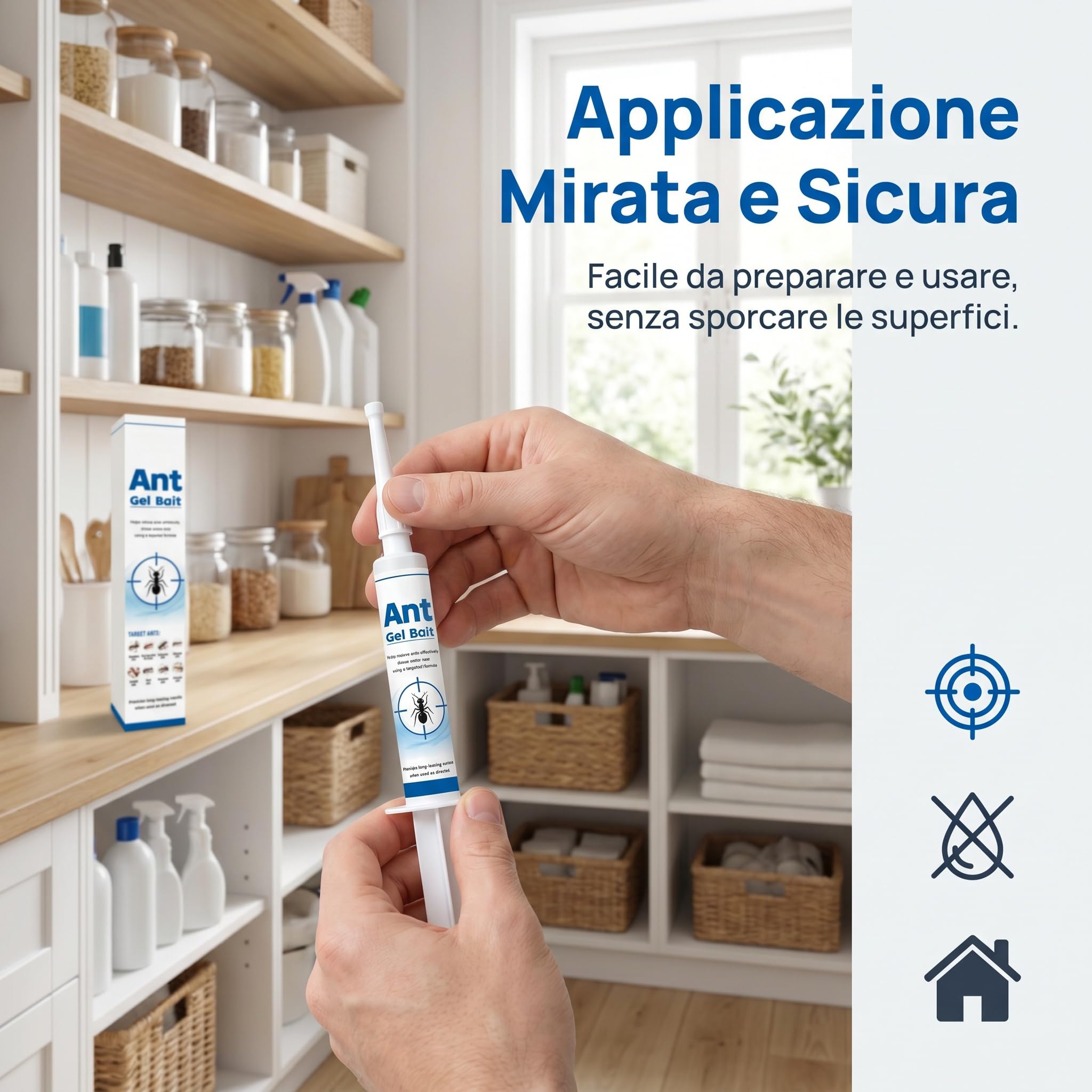 Gel Esca per Formiche - Soluzione Professionale per il Controllo e la Riduzione delle Formiche - Trattamento a Lunga Durata Sicuro per Famiglie con Bambini e Animali Domestici - Tubo(3 Pezzi)