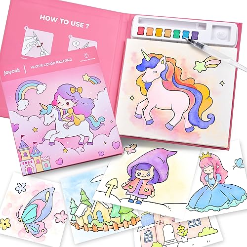 Miniatura 7 de JoyCat Libros de pintura con agua para colorear para niños pequeños, juegos de pintura de acuarela para niños de 3 a 5 4 a 8 años, actividades de
