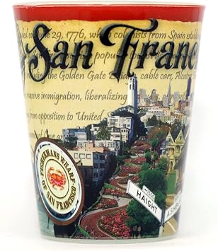 World By Shotglass San Francisco California Stamp Design Shot Glass