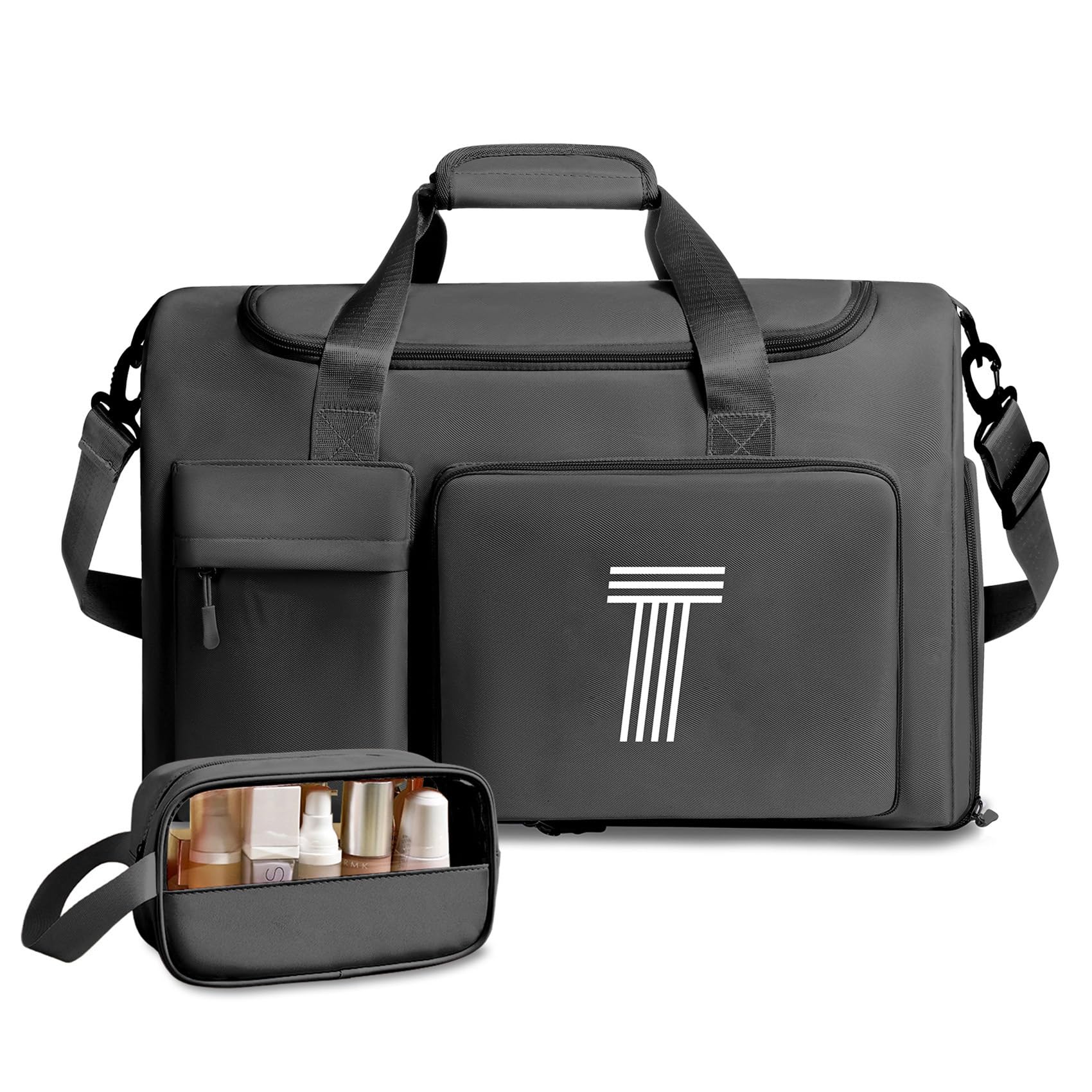 - Initial Travel Duffle Bag Women Gifts, Teen Girl Trendy Stuff, Birthday Gifts for Women, Girls Gym Bag, Gym Bag for Women, Traveling Bag for Girls, Kid Gymnastics Bags with Toiletry Bag, Black T