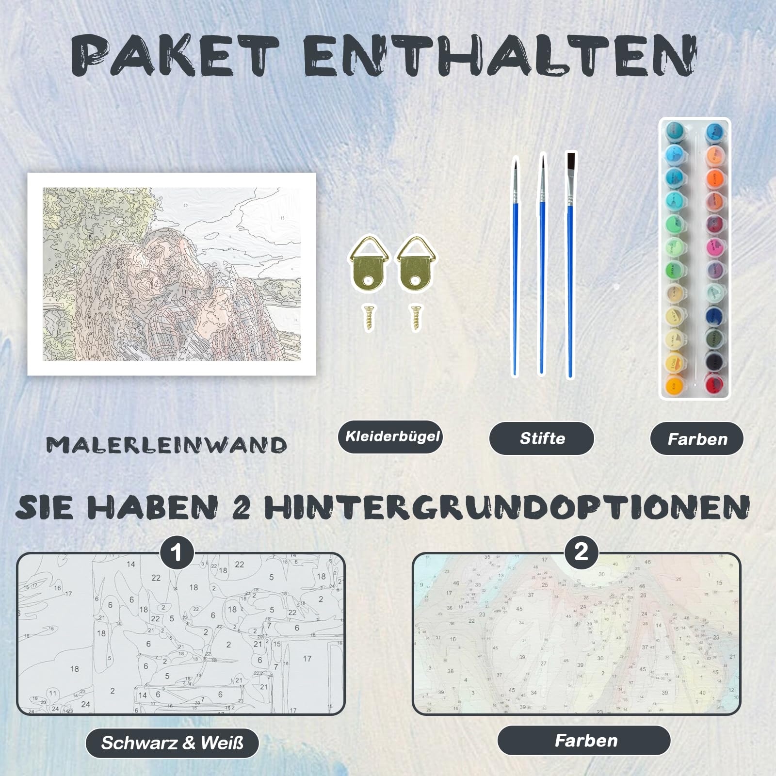 Malen nach Zahlen Personalisiert Eigenes Bild – Malen nach Zahlen Erwachsene mit Eigenem Foto, DIY Paint by Numbers Set Personalisiertes Geschenk für Paare, Freunde, Familie, Haustiere, Home Decor