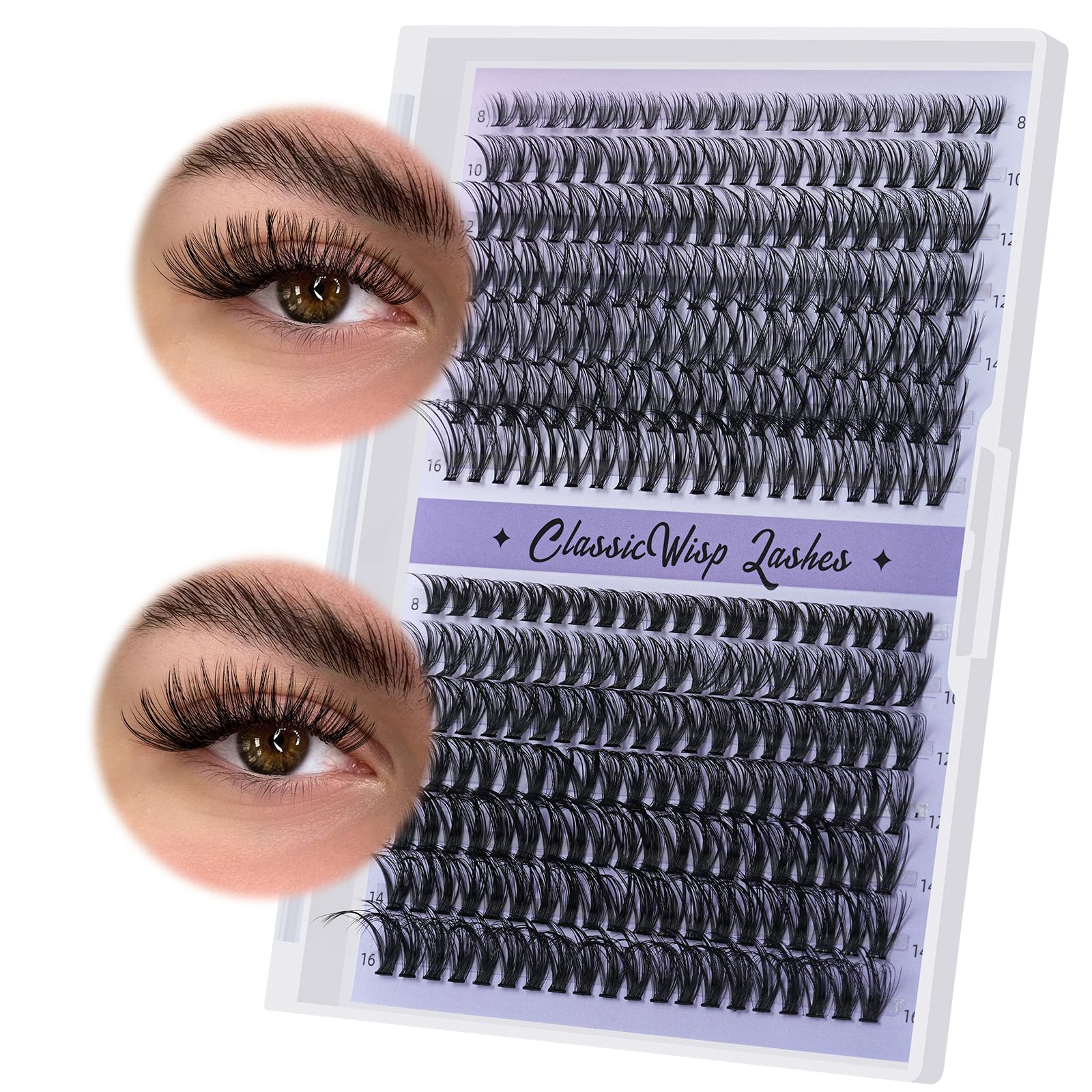 B&Q Individual Cluster Lashes 280PCS D Curl 30D+40D 9-16mm Mixed Length DIY Eyelash Extensions, Black - Image 2