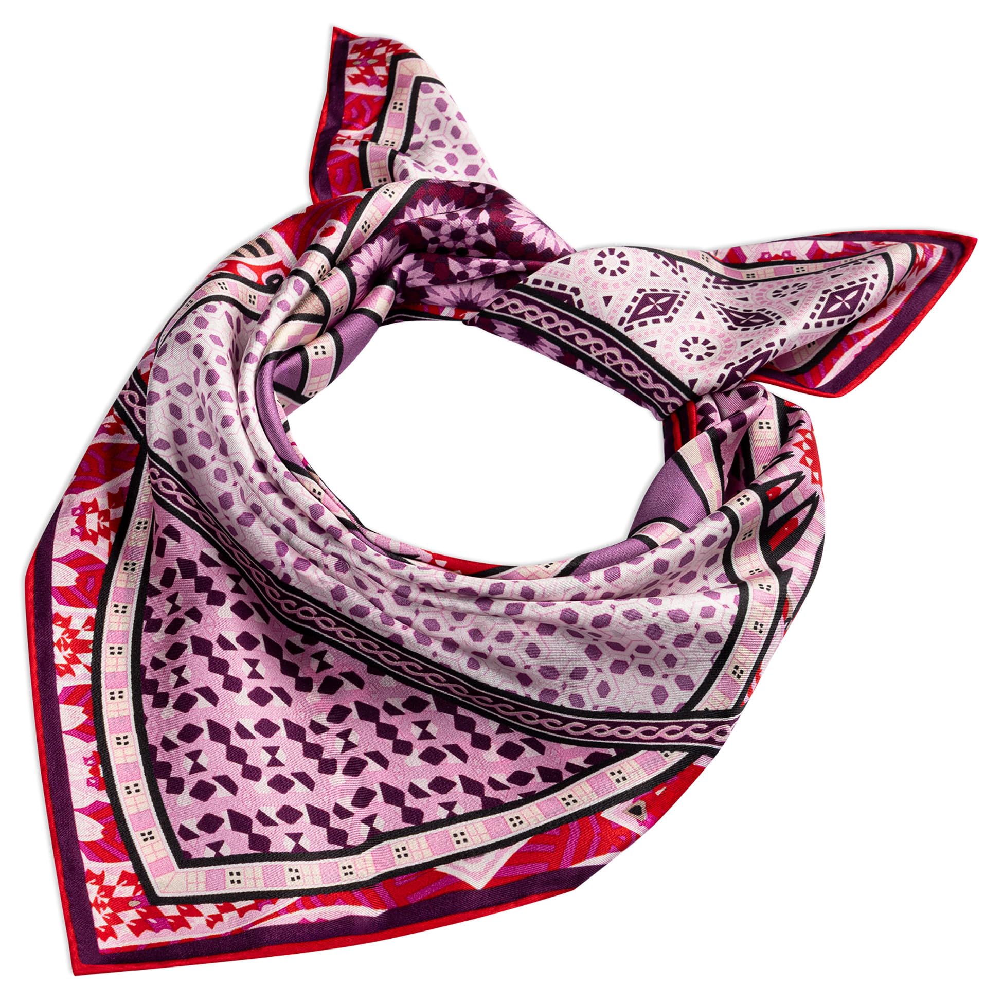 Roeckl Panno Nicki Caleidoscope, 53 x 53 cm, 43452-5590, rosso/vino