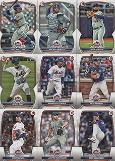 New York Mets 2023 Bowman 16 Card Team Set Made by Topps with Pete Alonso and Rookie Cards of Francisco Álvarez, Mark Vien...