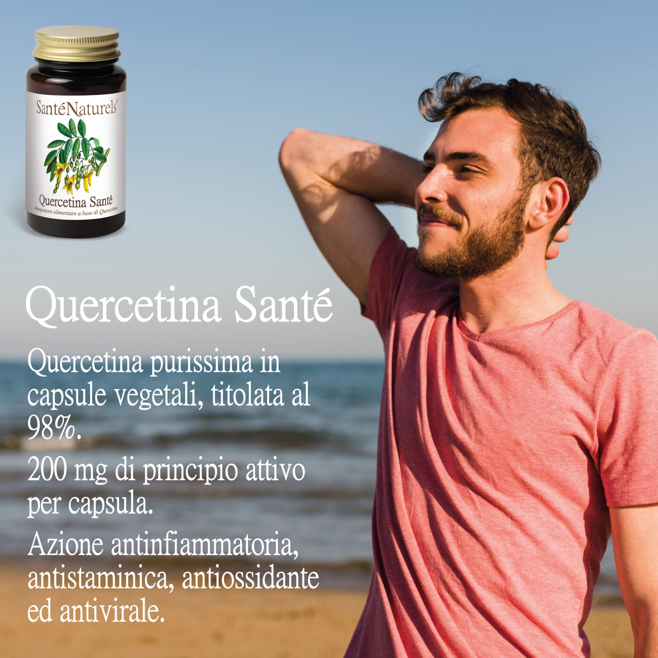 Quercetina Pura ● 90 Capsule Vegetali da 300 mg ● Integratore Alimentare di Flavonoidi Naturale ● Made in Italy