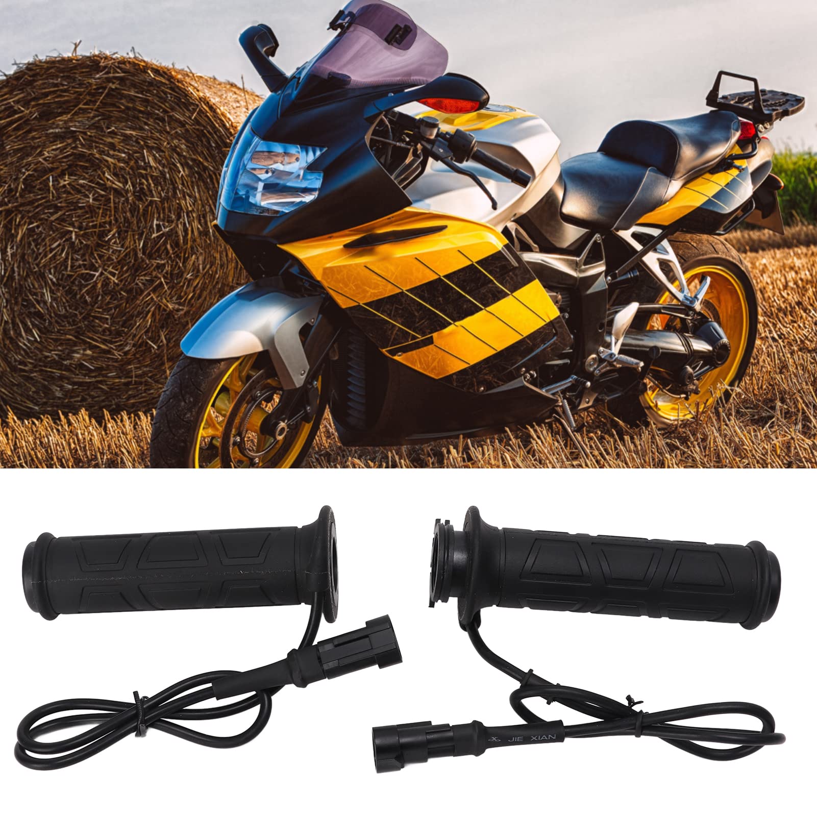 Poignées chauffantes pour Moto, 22mm, 7/8 Pouces, 3 Niveaux de température réglables, Chauffe-Guidon, compatibles avec Les VTT