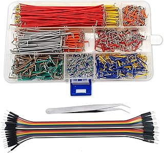 840 Pcs Breadboard Jumper Wire Cables for Arduino, 14 Values, 2 mm/0.08"-125 mm/4.92" U-Shape Magnetic Jumper Wires Assortment kit & 20Pcs 20cm/8 inch Length Dupont Cable Assorted Kit