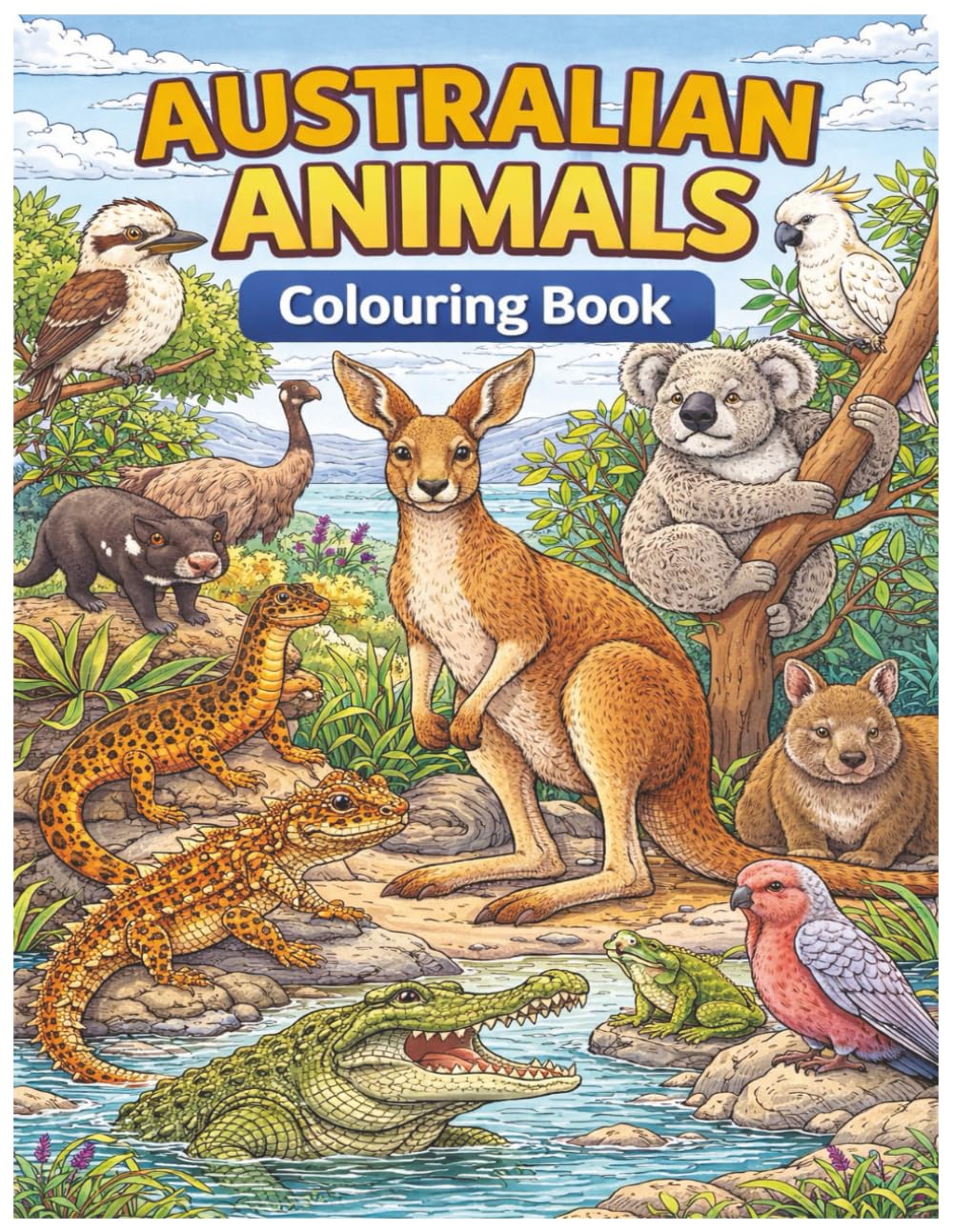 Australian Animals Colouring Book (The Organic Jungle - Colouring Book Series)