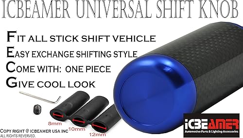 Miniatura 3 de ICBEAMER Drifting JDM Styles - Perilla de palanca de cambios manual de aluminio con fibra de carbono real (5 y 6 velocidades)