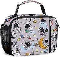 Vista 10 de esouler Lonchera Infantil Bolsa de Almuerzo Aislada para Niños y Niñas Resistente Lonchera para Escuela con Soporte para Botella de Agua - Azul