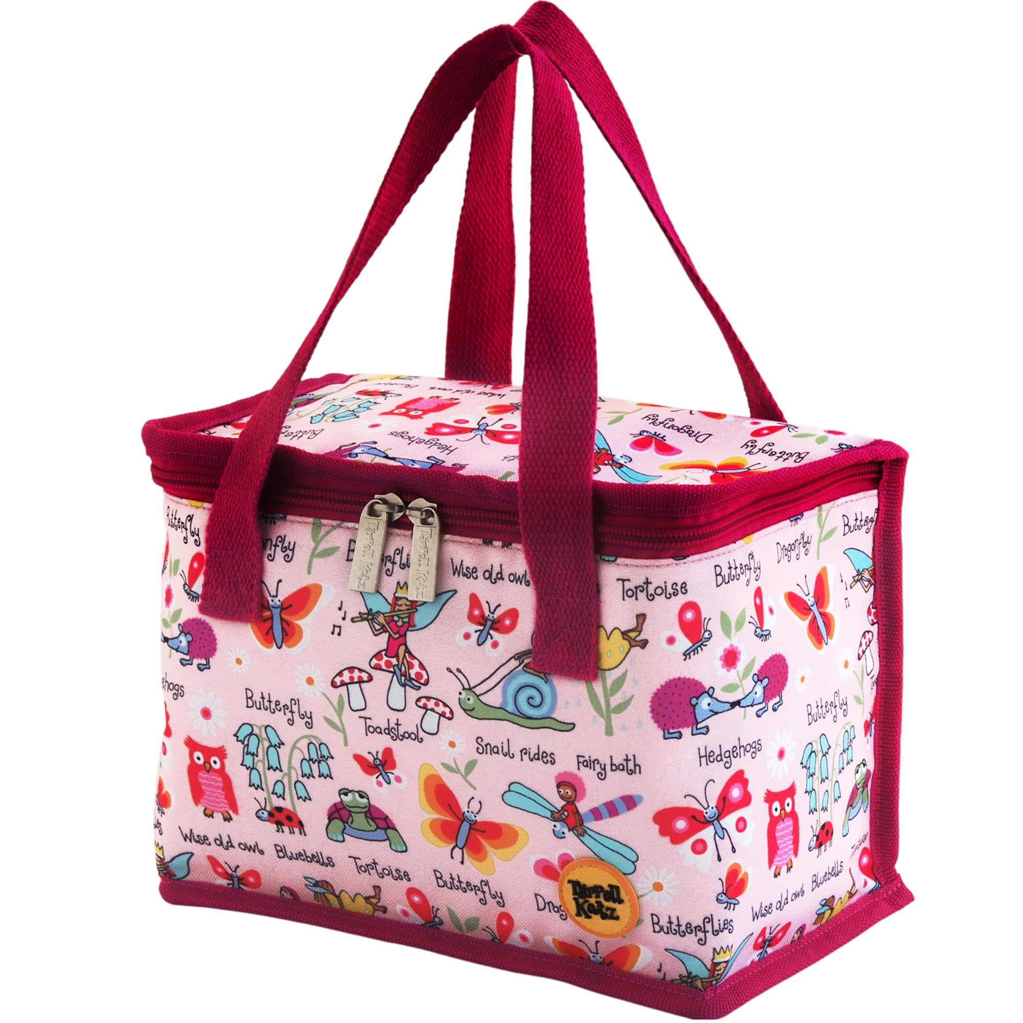 Tyrrell Katz Insulated Foldable Kids Lunch Tote · Secret Garden Design Children's Lunch Bag · Made from Long Lasting RPET Polyester Fabric · Double Zip Opening · Size: 23 x 18 x 13 cm