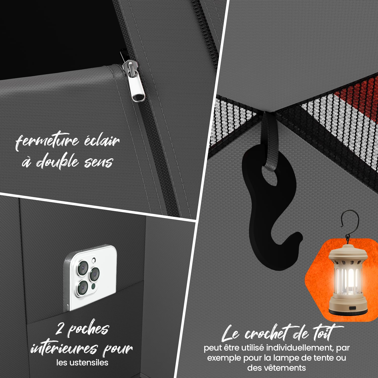 ELONEO Tente Gonflable avec auvent & Pompe à air, Tente à air Ultra-légère, Glamping avec lumière LED Offerte