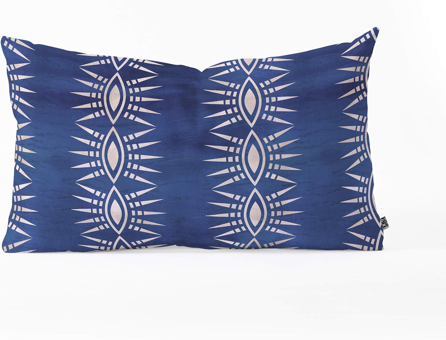 Deny Designs Schatzi Brown Mila Eye Stripe Indigo Oblong Throw Pillow, 23" x 14", Blue