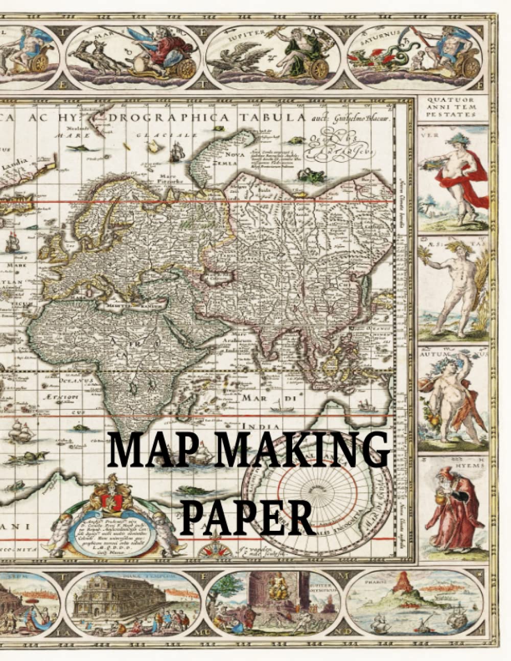 Map Making Paper: 120 Pages 1/4 inch Grid Notebook ; For Map Drawing, Campaign Planning and Taking Notes.