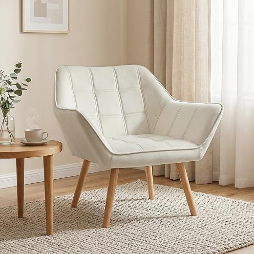 HOMCOM Einzelsessel Ohrensessel Relaxsessel Sessel mit Samt erhöhte Beine samtartiges Polyester skandinavisch Grün 64 x 62 x 72,5 cm