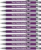 Vista 10 de Bolígrafos personalizados con punta de stylus -Bright Vibes- acción de clic, personalizables, escritura negra, bolígrafos con nombre impreso