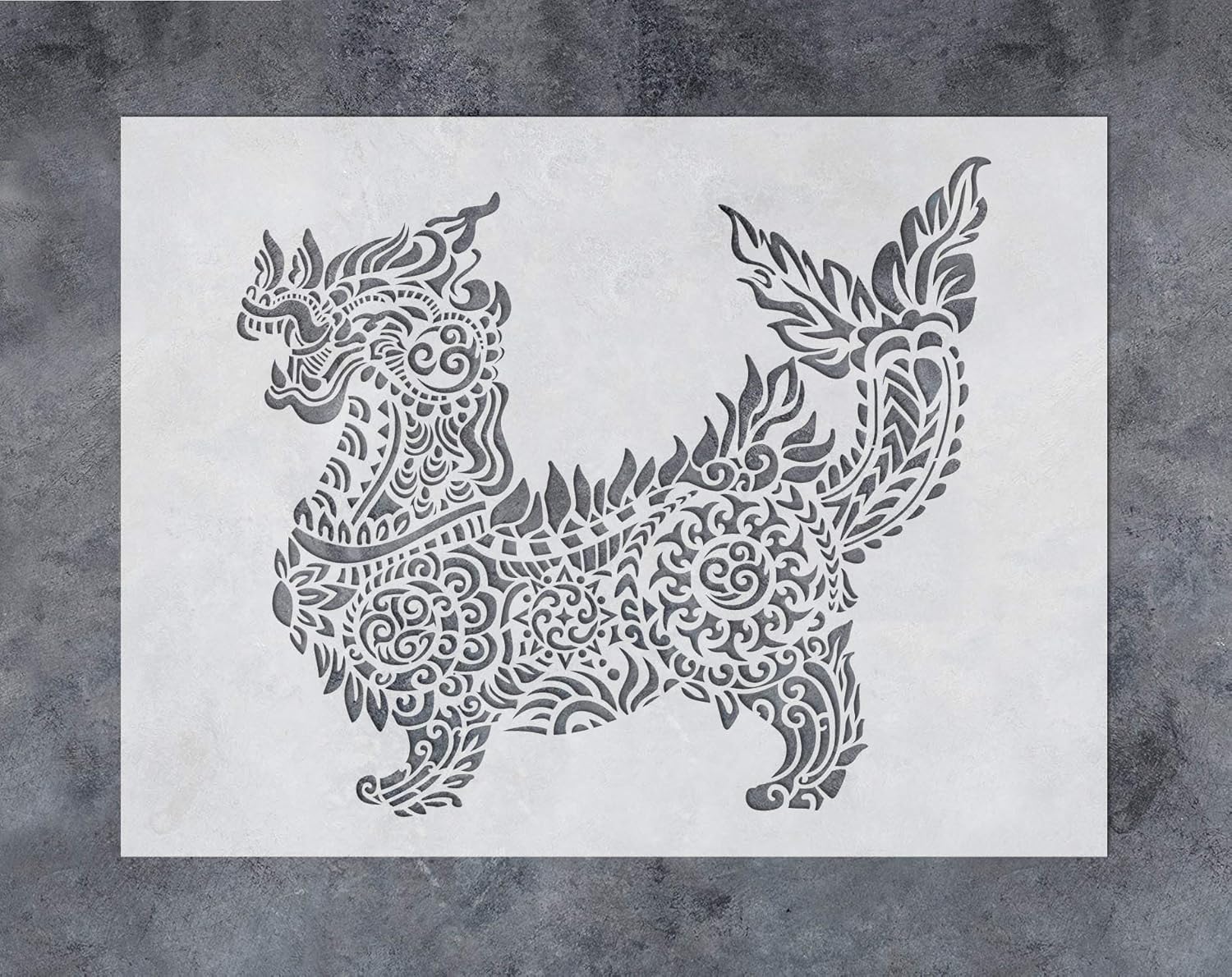 GSS Designs Chinese Dragon Wall Decor Stencil - Mandala Dragon Stencil (12x16 Inch) for Painting & Craft - Wall Furniture Window Fabric Wood Stencils -Reusable Template for Wall Decals(SL-028)