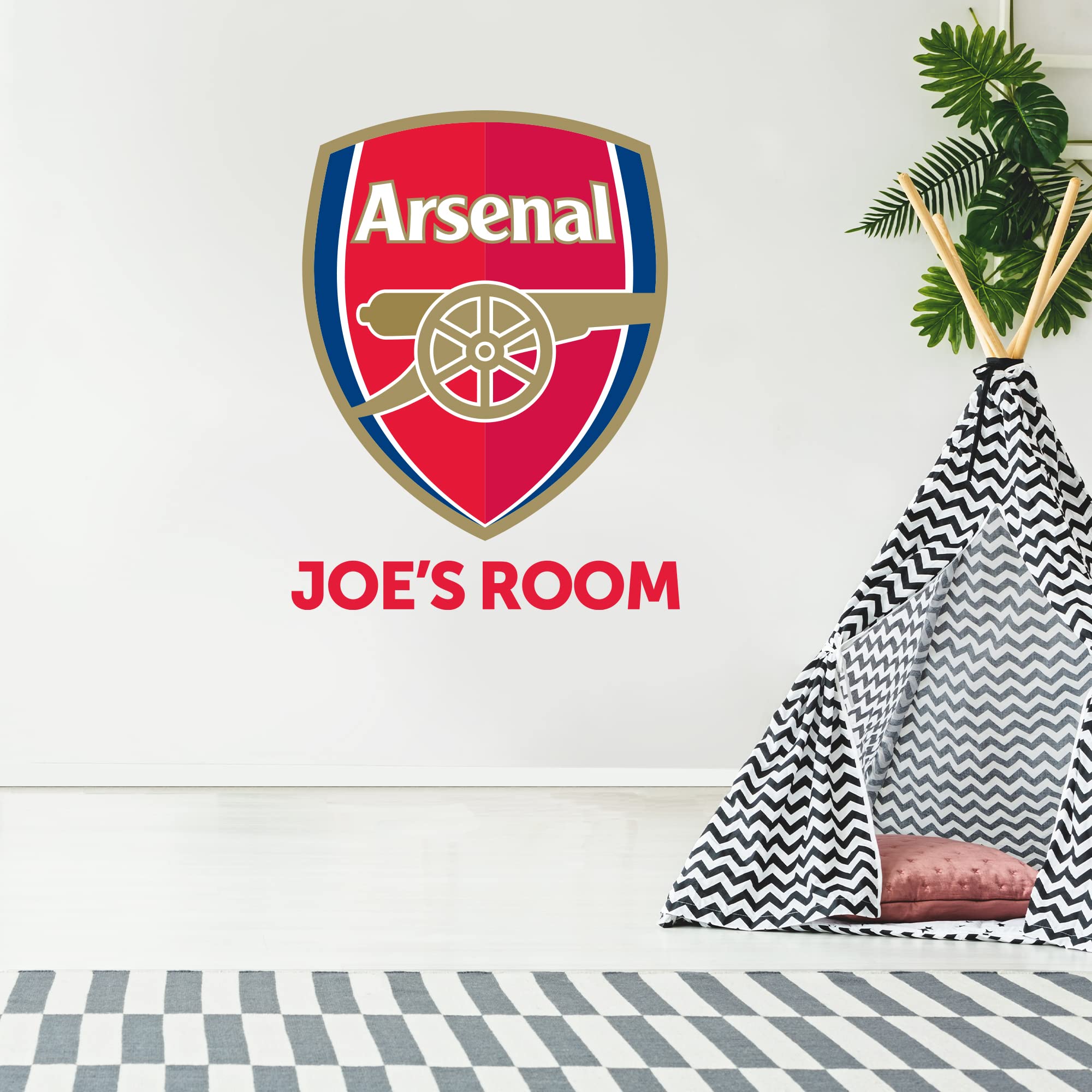 Beautiful Game Silver Arsenal Football Club Official Personalised Name & Crest Wall Sticker (90Cm)