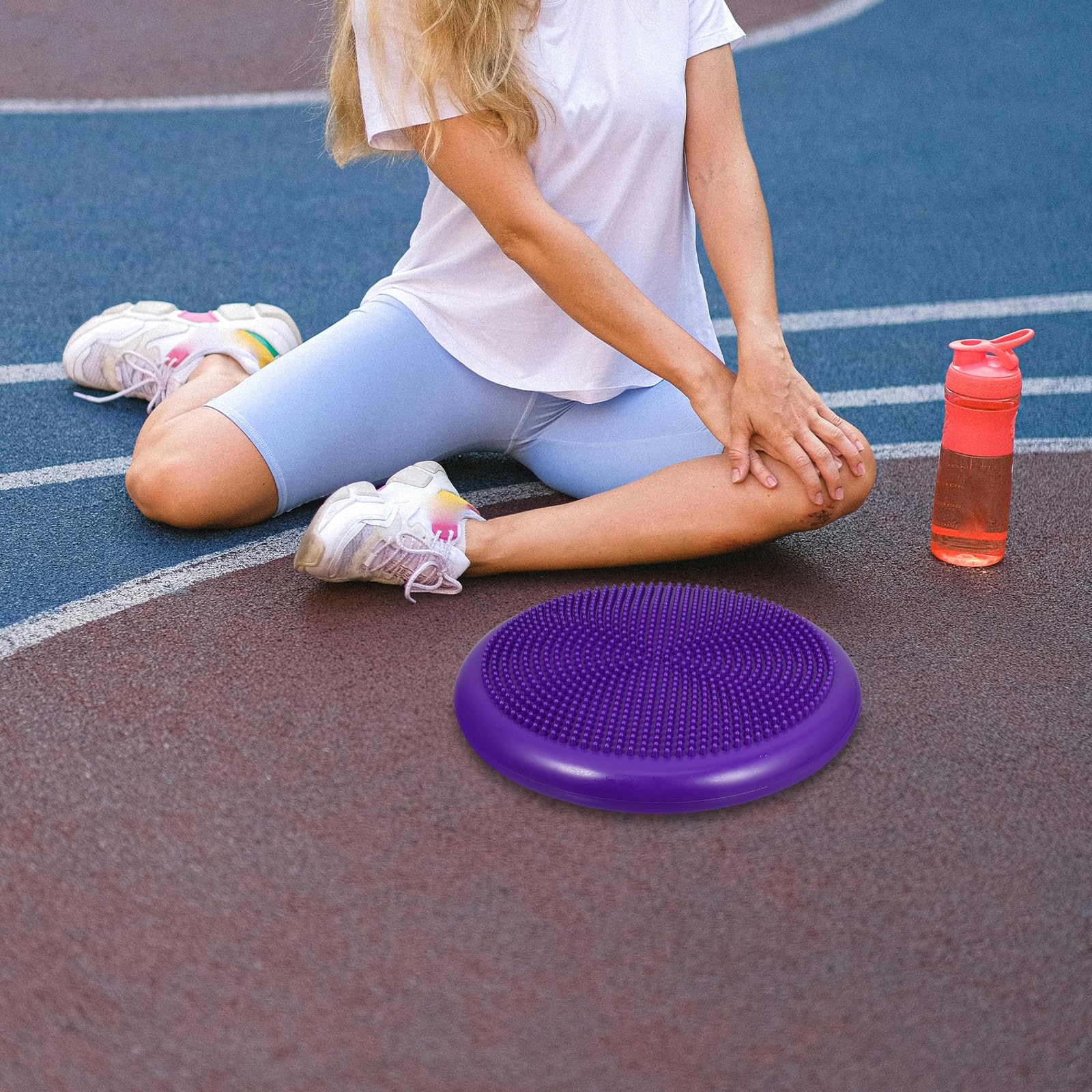 Abaodam Cuscino Gonfiabile per Seduta Ergonomica in Pvc Pompa a Mano, Cuscino da Equilibrio Extra Spesso per Reabilitazione e Sollievo Mal di Schiena