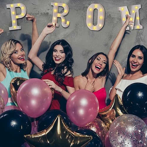 Miniatura 8 de Kathfly 4 letras LED de graduación con luces 3D extra grandes para graduación 2025, letreros luminosos, letras decorativas para suministros de