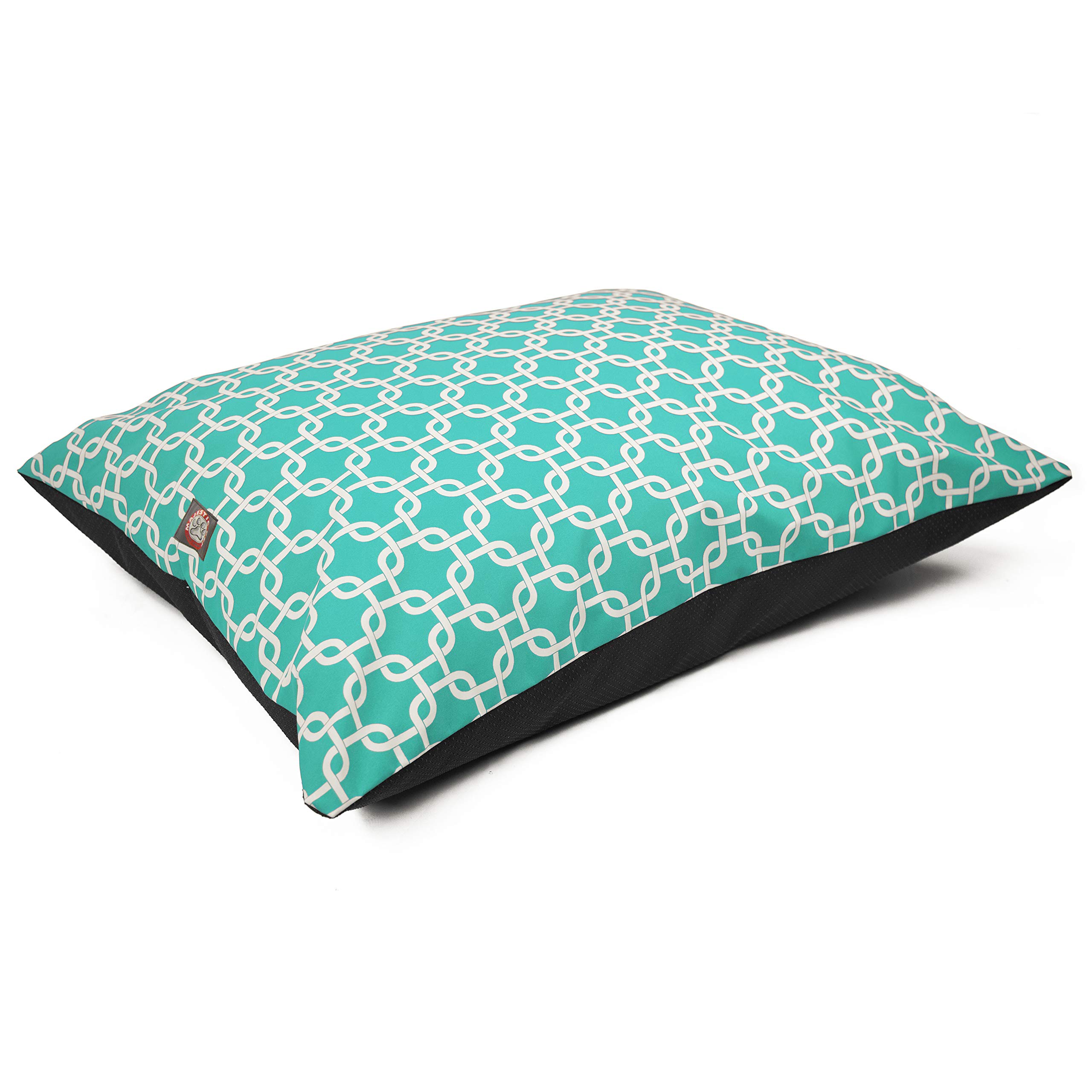Majestic Pet Large Rectangle Dog Bed Washable Non Slip Comfy Pillow Bed Super Value 46 x 35 Inch Teal