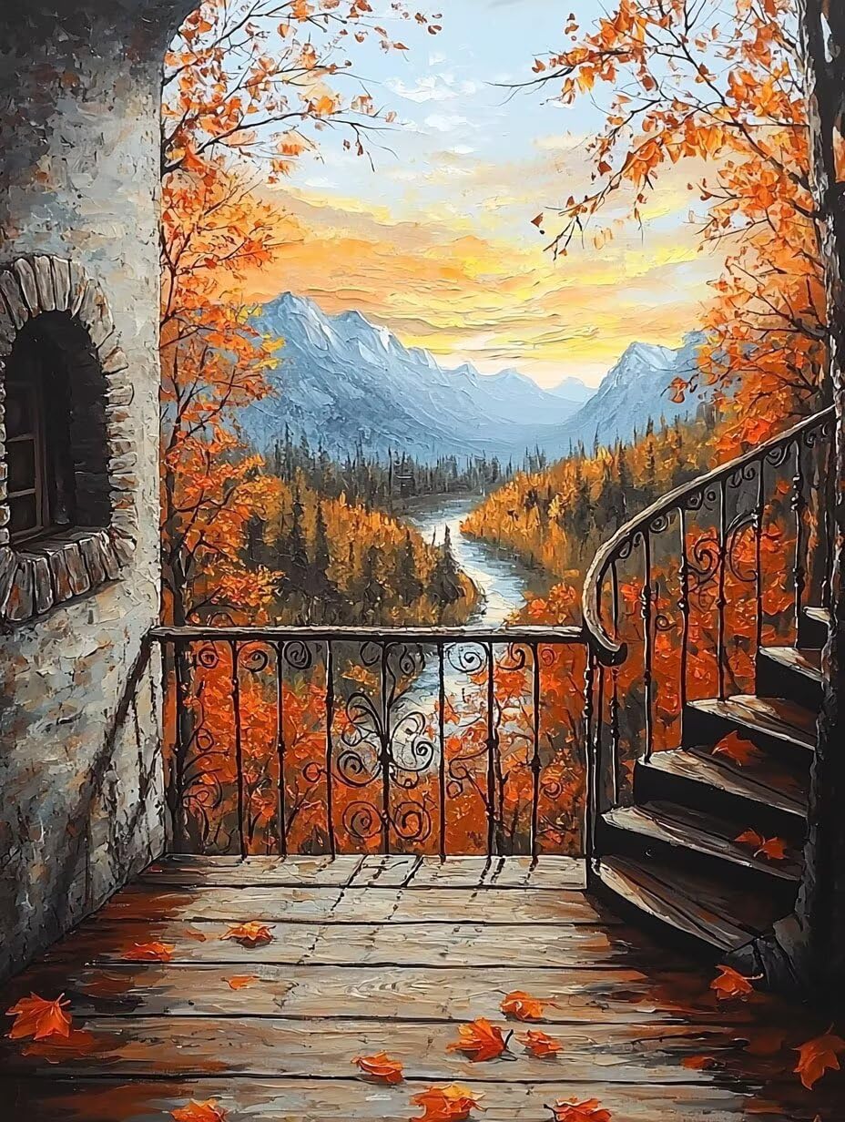 WEISHIWE Zalesiona jesień Malowanie przez Liczby Dorosły, 60x80cm w-824