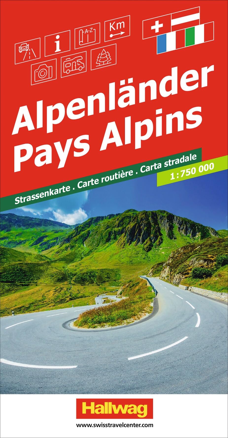 Alps: Mit Schweiz, Österreich, Frankreich und Italien. Inkl. Ortsverzeichnis und Reiseinformationen (Road maps)
