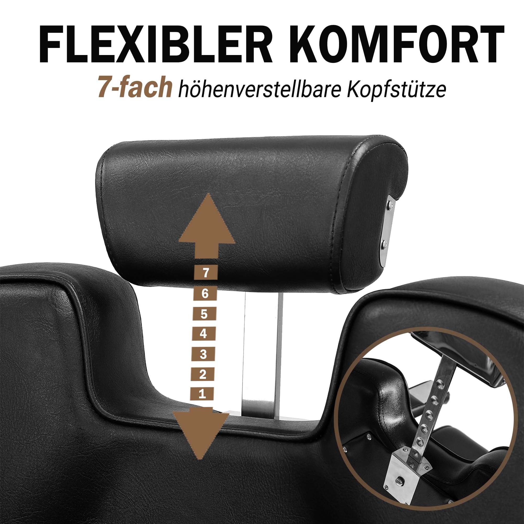 Barbier Stühle Heavy Duty Hydraulische Reclining Hair Salon Stuhl 360 Swivel Schwarz