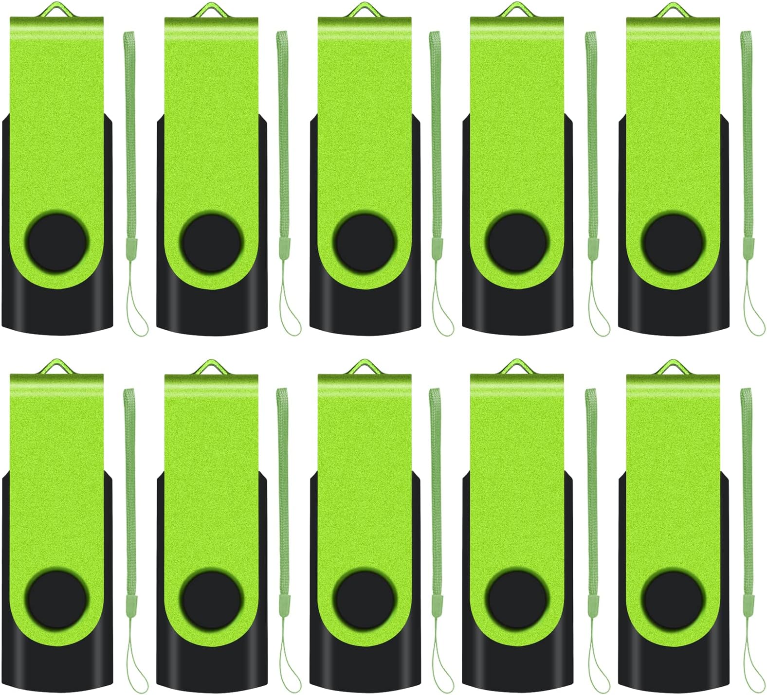 EASTBULL10 pieces 8 GB, retractable USB 2.0, Transmemory memory stick green Green