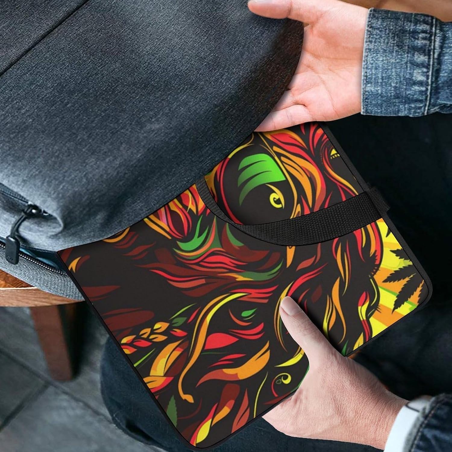 Weed Rasta Liones Jamaica Flag Laptop Bag Print Computer Sleeve Case Protector Briefcase Totes for Women Men