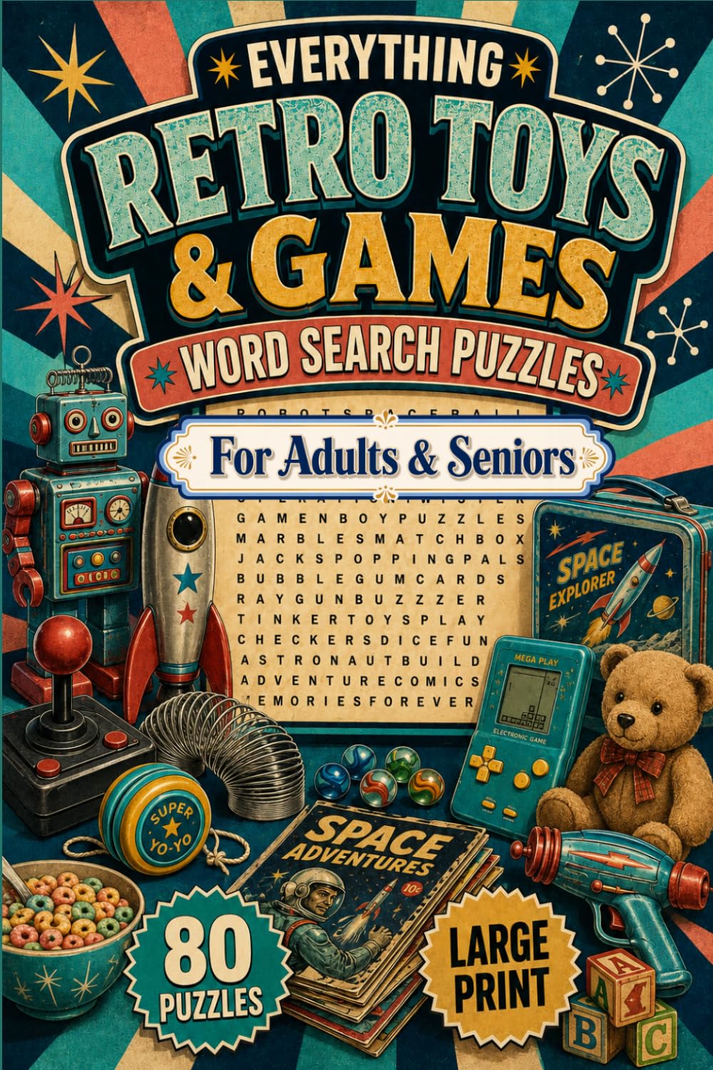 EVERYTHING RETRO TOYS & GAMES WORD SEARCH PUZZLES: FOR ADULTS AND SENIORS (The Nostalgia Word Search Collection)