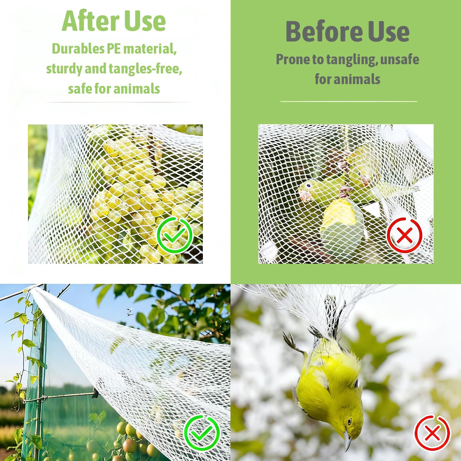 Red ProteccióN De Frutas Y Verduras,Malla Antigranizo para Huerto,Huerto Malla Antipajaros,Duradero,Adecuado para Diferentes Estaciones De Crecimiento