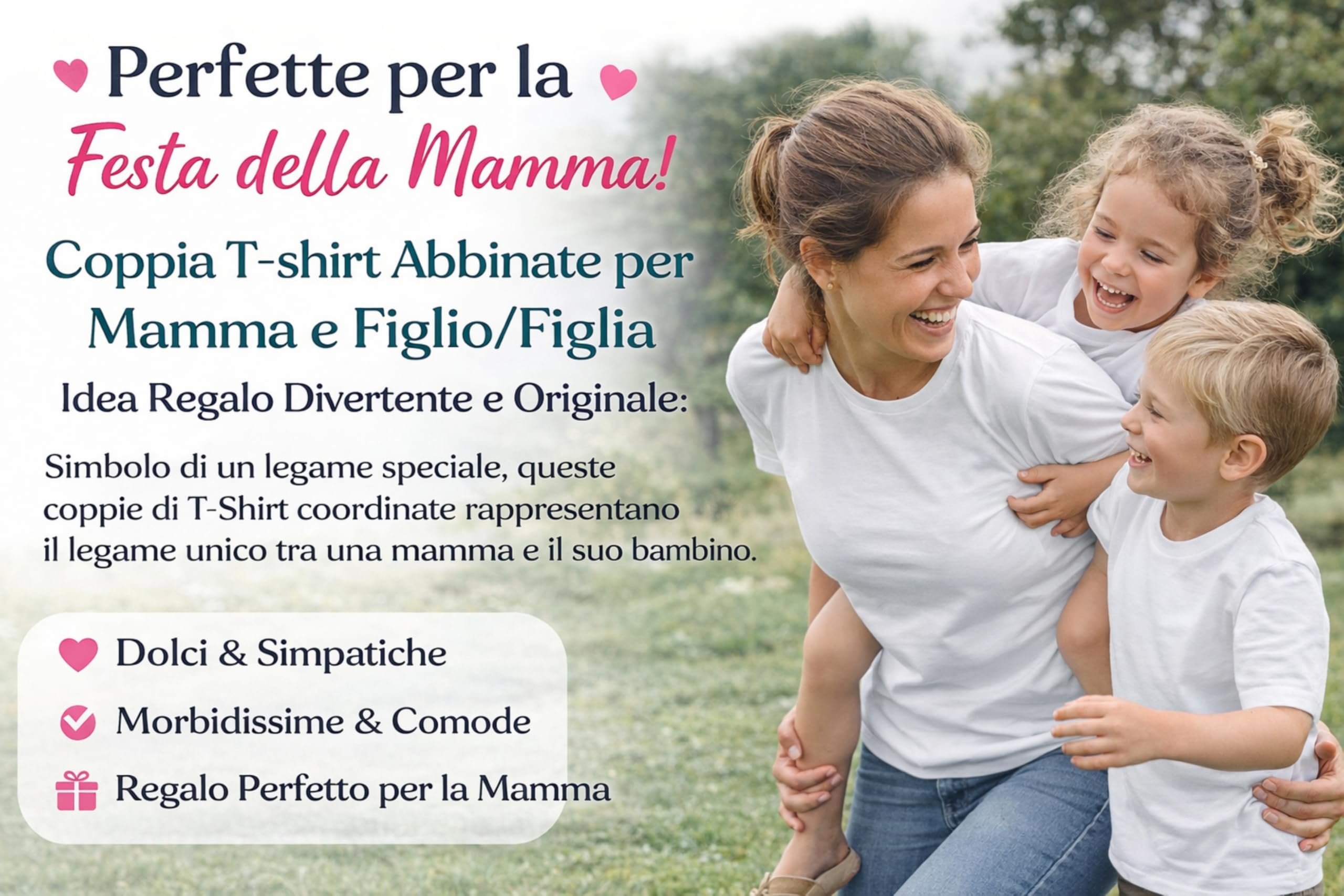 bubbleshirt Coppia T-Shirt Abbinate per Mamma e Figlio/Figlia - Idea Regalo per la Festa della Mamma