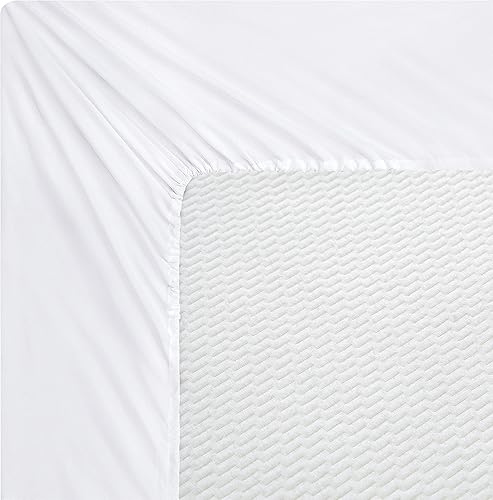 Miniatura 3 de Marina Decoration Sábana bajera ajustable de bambú sólido ultrasuave y sedosa con bolsillo profundo para todas las estaciones, sin arrugas, color