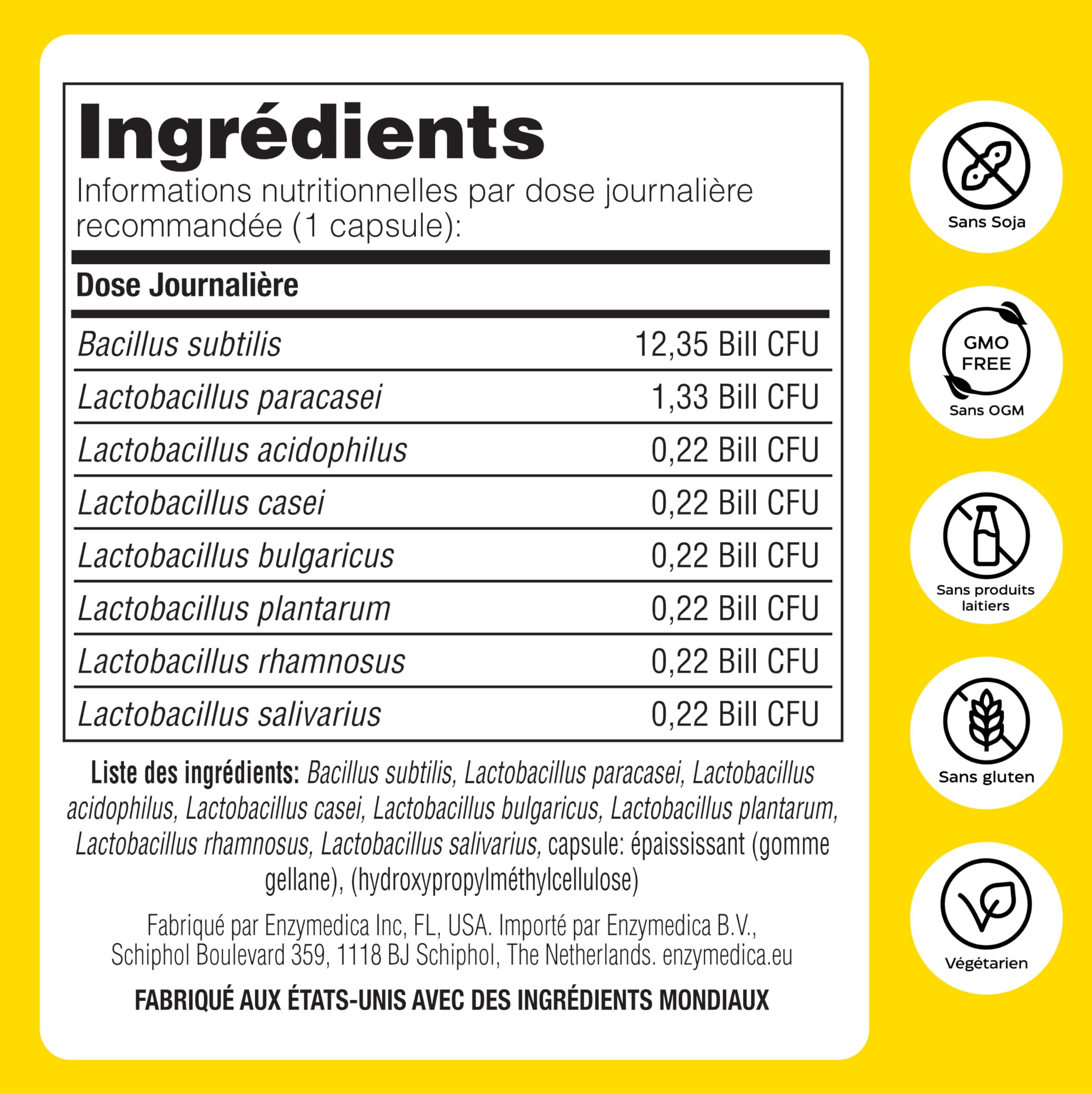 Enzymedica, Pro-Bio, Shelf Stable Probiotic for Healthy Digestion, 10 Billion CFU, 90 Capsules
