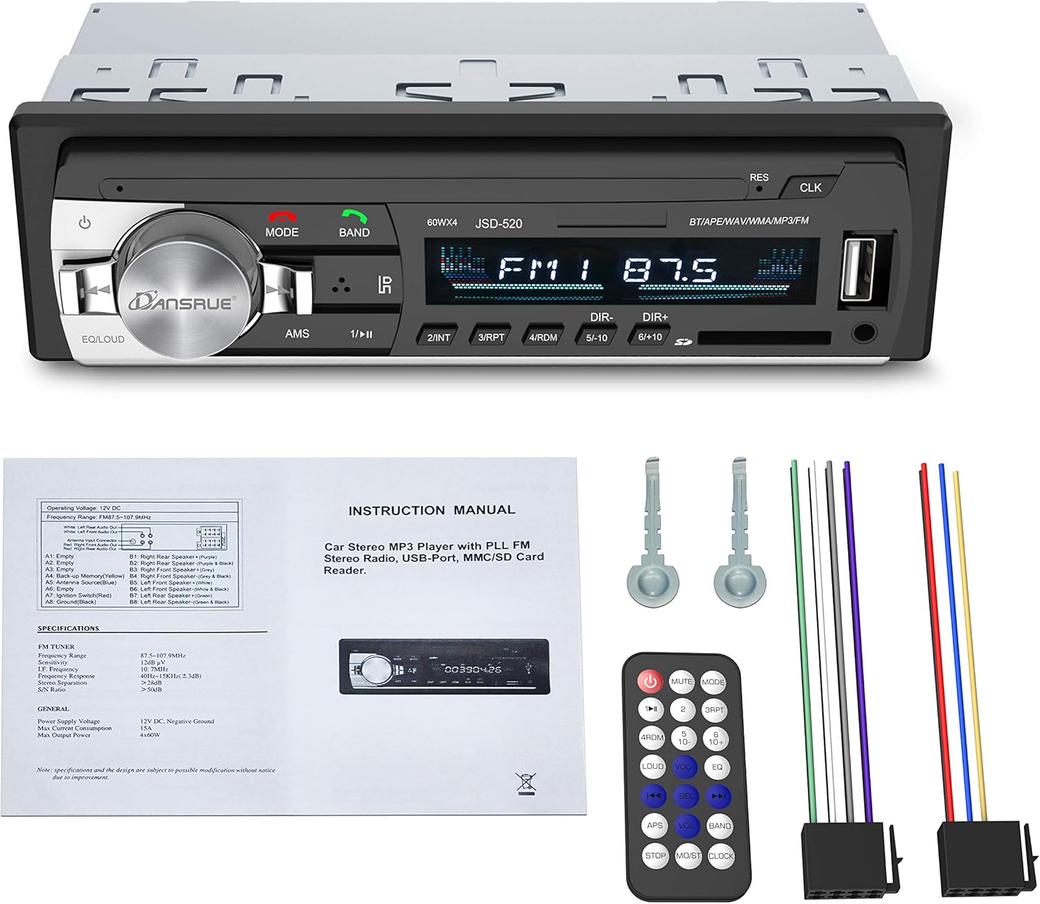 Lоwеѕt Prісе Dansrueus Car Stereo with Bluetooth Universal in-Dash Single Din Car Radio Receiver MP3 Player/USB/SD Card/AUX/FM Radio with Remote Control BK04 Buу 1 gеt 1 🔥 Dansrueus Car Stereo with Bluetooth Universal in-Dash Single Din Car Radio Receiver MP3 Player/USB/SD Card/AUX/FM Radio with Remote Control BK04