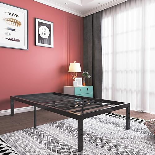 Twin XL Bed Frame-16 Inch High Platform Base/Mattress Foundation Hold up to 3500lb/No Box Spring Needed/Noise Free/Non- Slipping