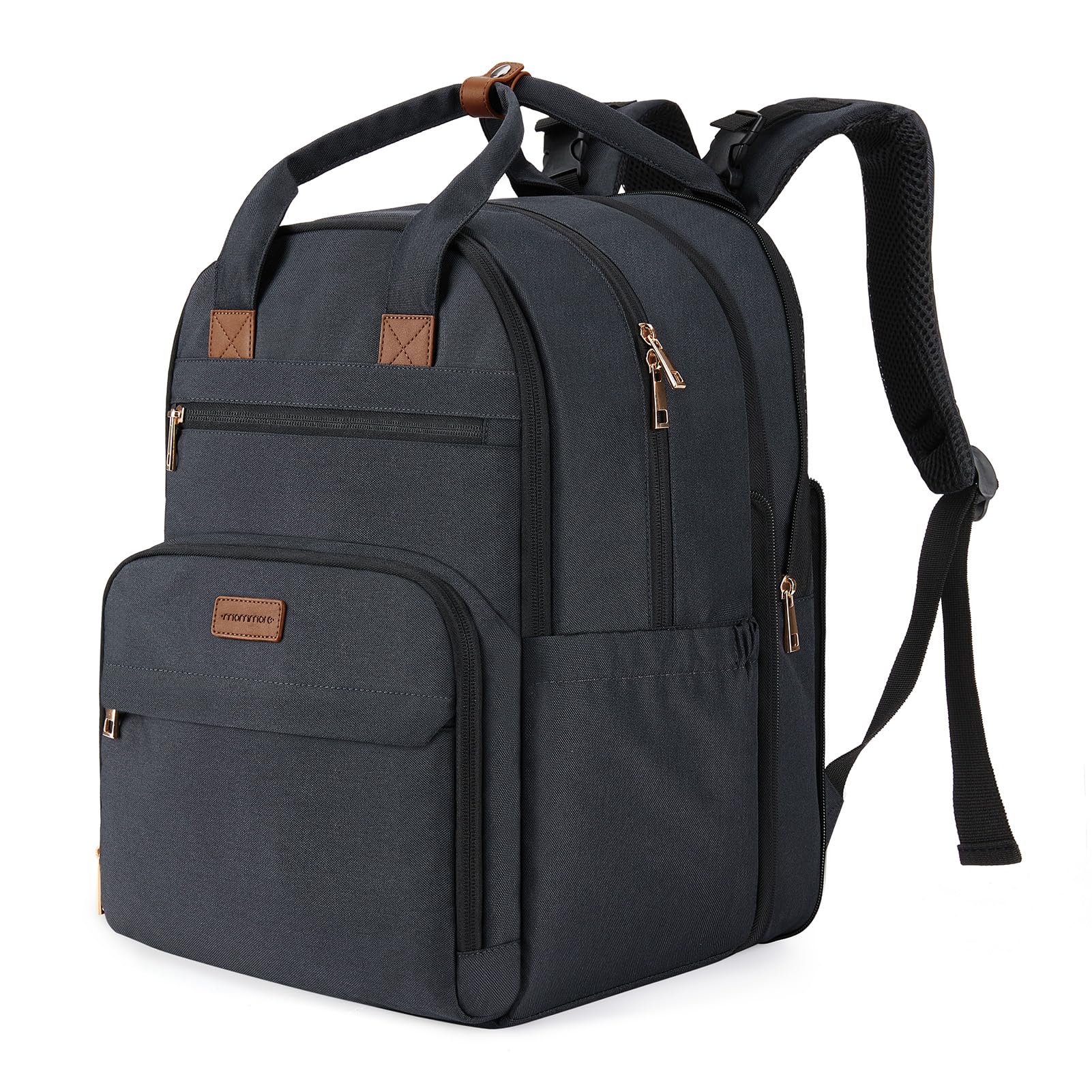 mommore Diaper Bag Expandable Large Baby Bag for 2 Kids/Twins with Wet&Dry Pocket, Travel Diaper Backpack for Mom Dad, Changing Pad, Luggage Strapmommore Diaper Bag Expandable Large Baby Ba…