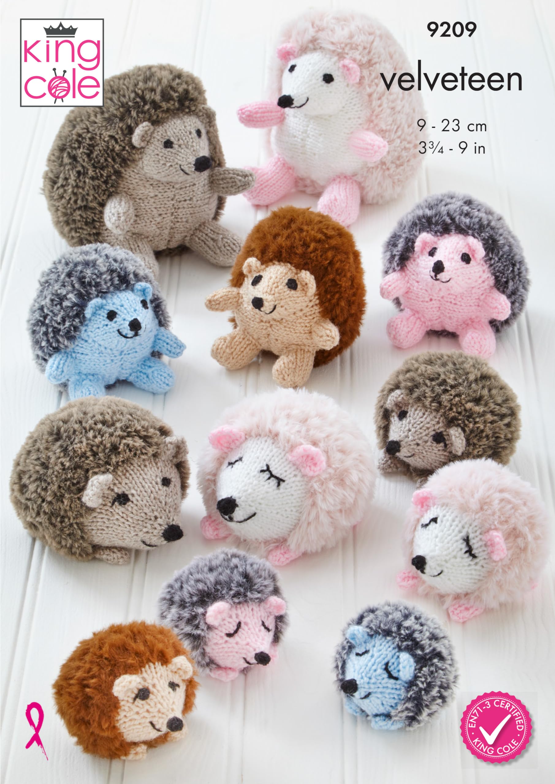 King Cole Knitting Pattern, Velveteen Hedgehogs (9209)