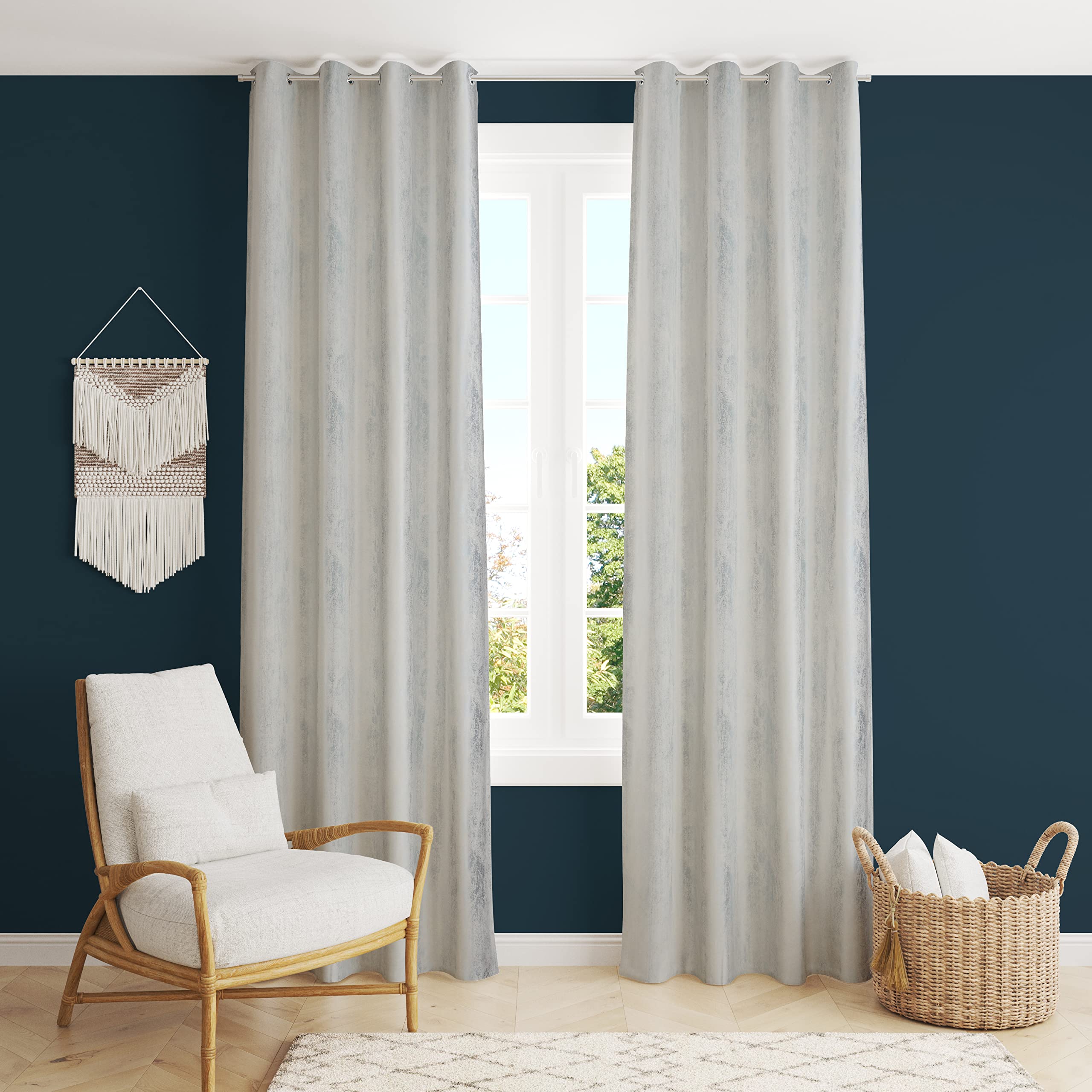 LEVINLY Beautiful Texture Printed Curtain - 8 feet Door, Blue [2 Piece] (B0BF3CJ6Y8) Amazon Price History, Amazon Price Tracker