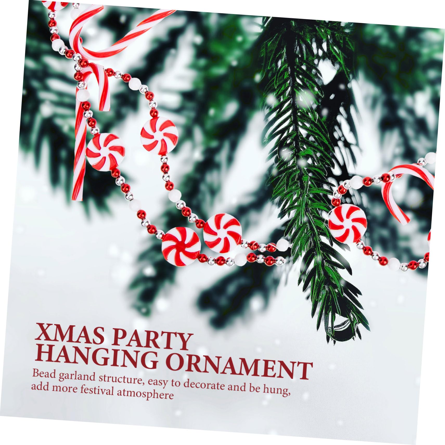 SEWACC 4stücke Weihnachtliche Zuckerperlen Girlande Dekoration Rote Und Weiße Candy Pendant Für Weihnachtsbaum Türen Fenster Wände Und Für Festliche
