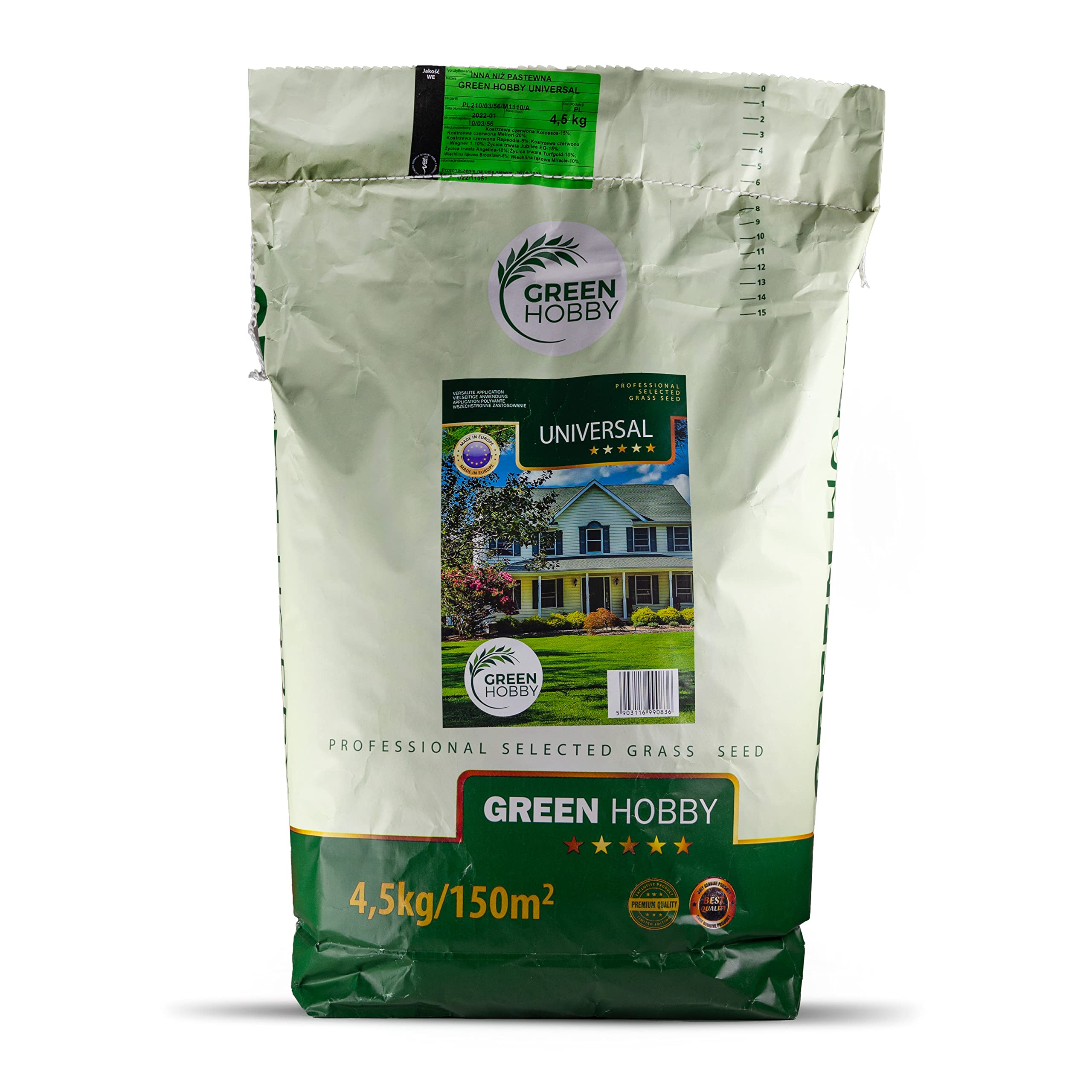 Gazon À Semer Graines De Gazon Regarnissage Rustique Vert Intense Robuste 4,5 kg Universal