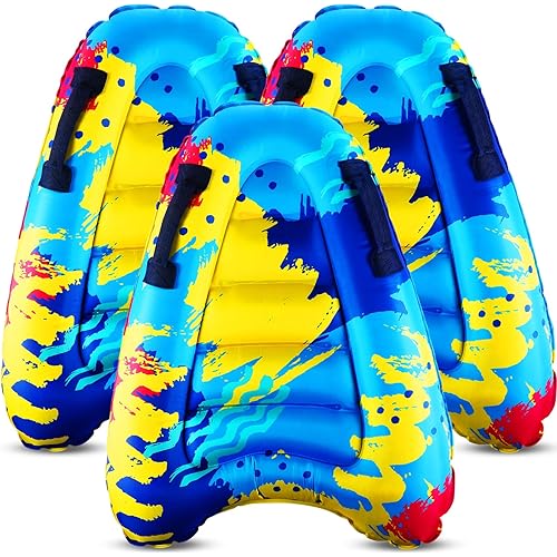 Inflatable Surf Body Board with Handles Beach Surfing Float for Slip Portable Pool Water Game Float Board Swimming Pool Floating Water Summer Fun Toy for Kids and Adult