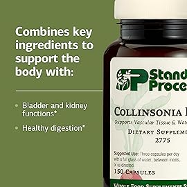 Standard Process Collinsonia Root - Healthy Vascular Tissue Support Supplement - Bladder & Kidney Health Supplement with Collinsonia Root - Supplement to Aid Digestive Health - 150 Capsules