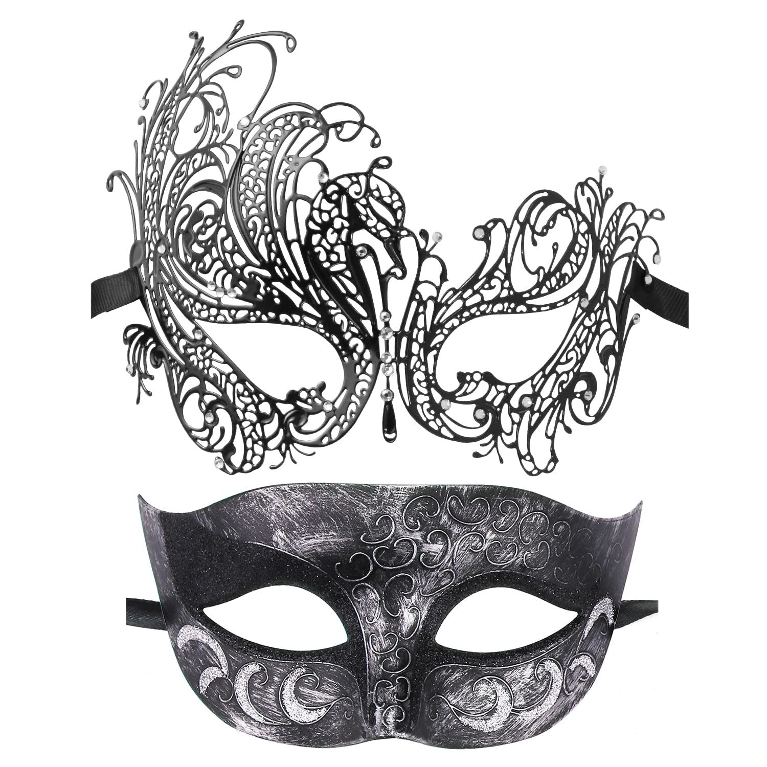 Couple Masquerade Mask Metal Masks Venetian Party Mask Halloween Costume Mask Mardi Gras Mask (Color 9) โ image 1