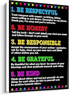 Framed Print Be Respectful Be Honest Be Responsible Be Gratefull Be Kind Canvas Painting Canvas wall art For living room bedroom office home decoration artwork 12"x16"Framed
